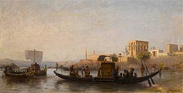 Beerdigung einer Mumie auf dem Nil | Frederick Arthur Bridgman | Gemälde Reproduktion