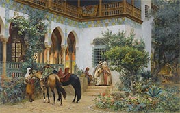 A North African Courtyard, 1879 by Frederick Arthur Bridgman | Painting Reproduction