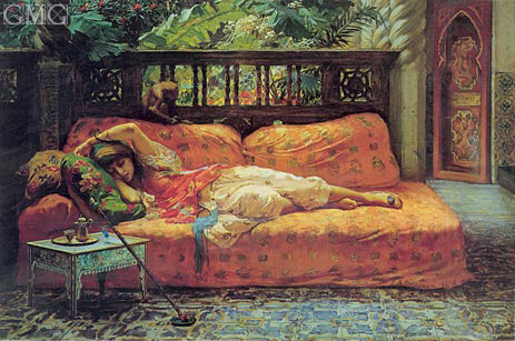 Die Siesta (Nachmittag in Träume), 1878 | Frederick Arthur Bridgman | Gemälde Reproduktion