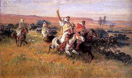 The Falcon Hunt, n.d. by Frederick Arthur Bridgman | Painting Reproduction