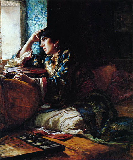 Aicha a Woman of Morocco, 1883 | Frederick Arthur Bridgman | Gemälde Reproduktion