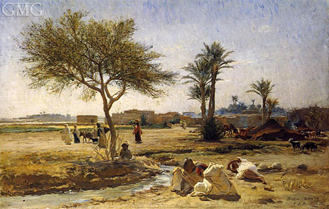 An Arab Village, 1879 by Frederick Arthur Bridgman | Painting Reproduction