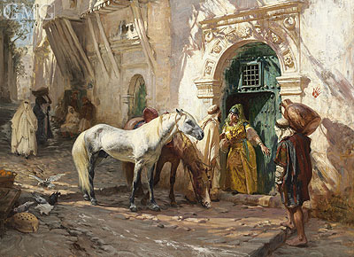 Szene in Marokko, 1885 | Frederick Arthur Bridgman | Gemälde Reproduktion