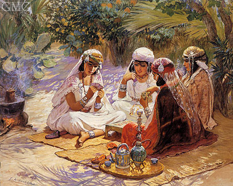 The Card Players, n.d. by Frederick Arthur Bridgman | Painting Reproduction