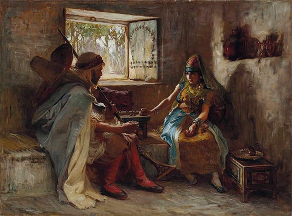 The Game of Chance, 1885 | Frederick Arthur Bridgman | Painting Reproduction