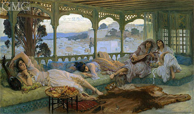Die Stille der Nacht: Alger, b.1895 | Frederick Arthur Bridgman | Gemälde Reproduktion