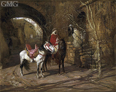 Reiter in Hof, 1889 | Frederick Arthur Bridgman | Gemälde Reproduktion