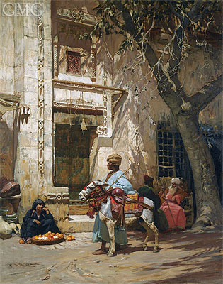 Outside the Mosque, undated | Frederick Arthur Bridgman | Painting Reproduction