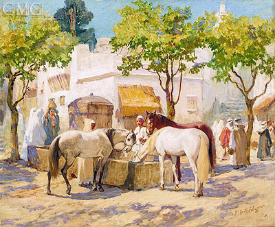 At the Fountain, Algiers, undated | Frederick Arthur Bridgman | Painting Reproduction
