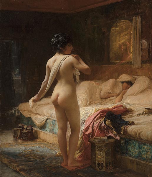 After the Bath, Cairo, 1882 by Frederick Arthur Bridgman | Painting Reproduction