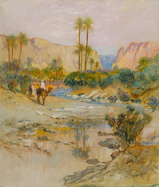 Travelers at the Oasis, undated | Frederick Arthur Bridgman | Painting Reproduction