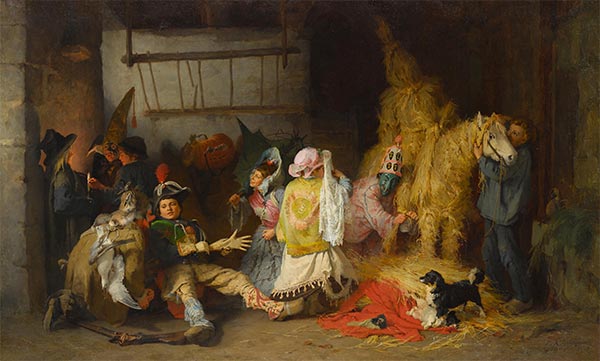 Carneval en Bretagne, 1869 | Frederick Arthur Bridgman | Painting Reproduction