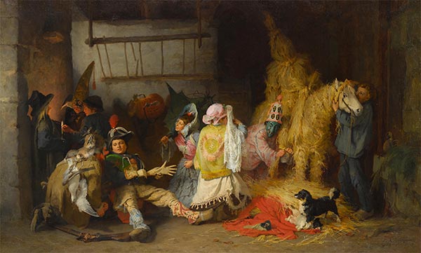 Carneval en Bretagne, 1869 by Frederick Arthur Bridgman | Painting Reproduction