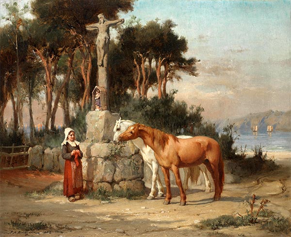 The Meeting Place, 1872 by Frederick Arthur Bridgman | Painting Reproduction