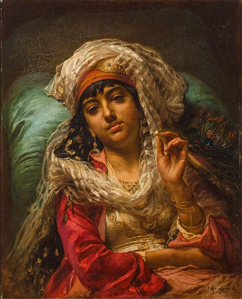 The Peacock Fan, 1876 by Frederick Arthur Bridgman | Painting Reproduction