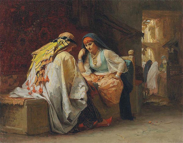 Schachspieler | Frederick Arthur Bridgman | Gemälde Reproduktion