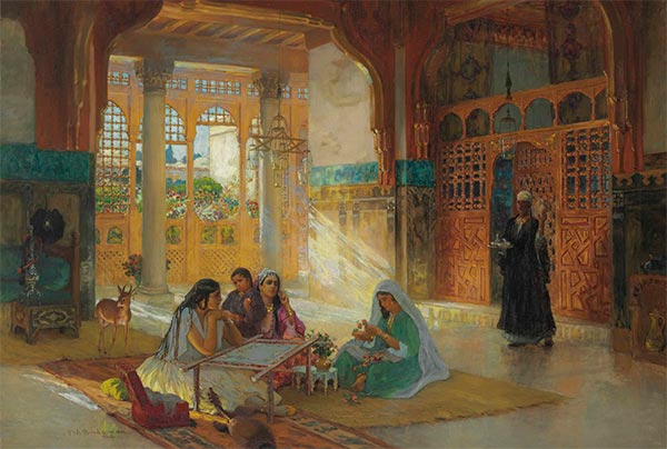 Inneres eines arabischen Palastes | Frederick Arthur Bridgman | Gemälde Reproduktion