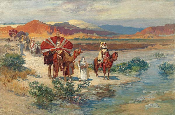 Eine Karawane in der Wüste, undated | Frederick Arthur Bridgman | Gemälde Reproduktion