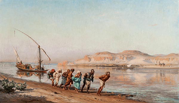 Towing on the Nile, 1875 | Frederick Arthur Bridgman | Painting Reproduction