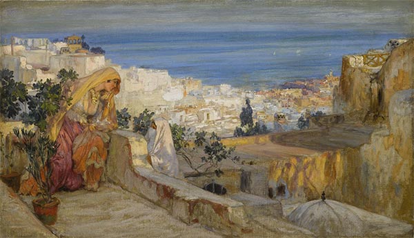 Arab Women on a Rooftop, Algiers Beyond, n.d. by Frederick Arthur Bridgman | Painting Reproduction