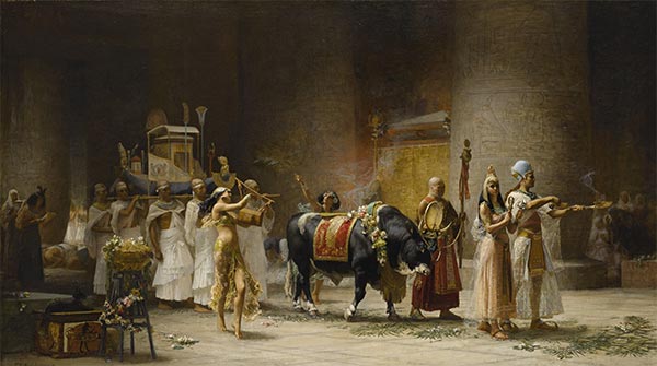 Die Prozession des Stiers Apis, 1879 | Frederick Arthur Bridgman | Gemälde Reproduktion