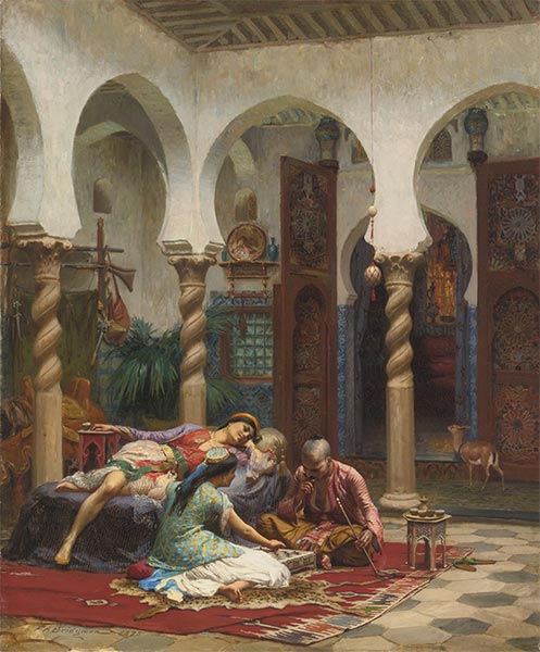 Idle Moments, 1875 by Frederick Arthur Bridgman | Painting Reproduction