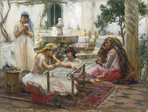 In a Country Town, Algiers, 1888 | Frederick Arthur Bridgman | Painting Reproduction