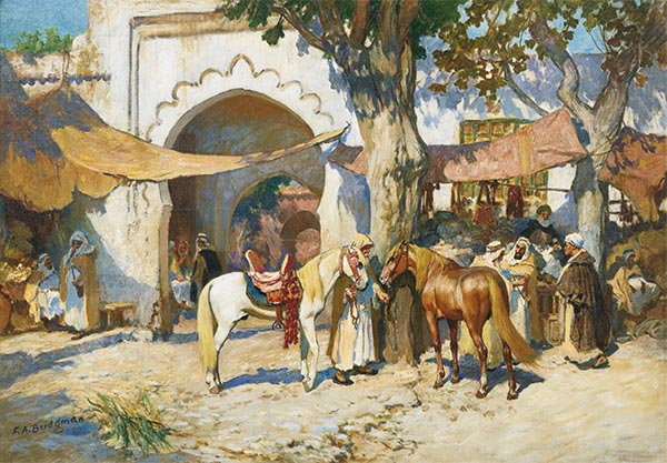 In the souk. Algiers, n.d. by Frederick Arthur Bridgman | Painting Reproduction