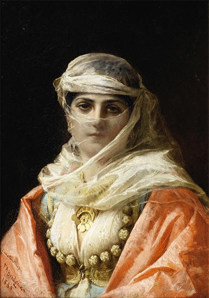 Junge Frau aus Konstantinopel, 1880 | Frederick Arthur Bridgman | Gemälde Reproduktion