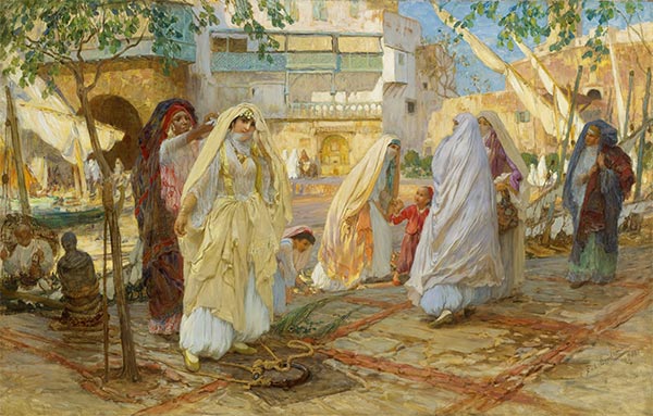 After the Holiday, Port of Algiers, 1901 by Frederick Arthur Bridgman | Painting Reproduction