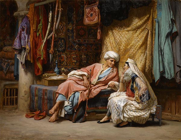 In the Souk, Tunis, 1874 | Frederick Arthur Bridgman | Painting Reproduction