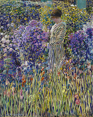 Lady in a Garden, c.1912 | Frederick Frieseke | Gemälde Reproduktion
