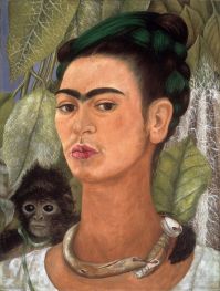 Selbstbildnis mit Affe, 1938 von Frida Kahlo | Gemälde-Reproduktion