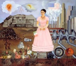 Selbstporträt an der Grenze zwischen Mexiko und ..., 1932 von Frida Kahlo | Gemälde-Reproduktion