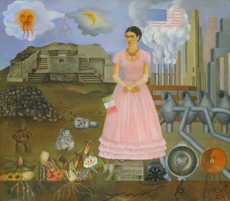 Selbstbildnis an der Grenze zwischen Mexiko und den Vereinigten Staaten, 1932 | Frida Kahlo
