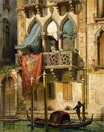 Der Palazzo Contarini in Venedig (Das Haus von Desdemona), 1855 von Friedrich Nerly | Gemälde-Reproduktion