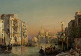 The Grand Canal in Venice with a View of Santa ..., c.1840/54 by Friedrich Nerly | Painting Reproduction