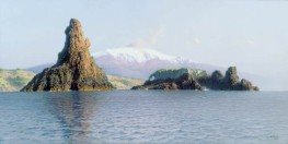 View of the Sicilian Coast with a View of Mount Etna | Friedrich Nerly | Painting Reproduction