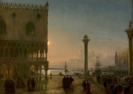 The Piazzetta by Moonlight | Friedrich Nerly | Painting Reproduction