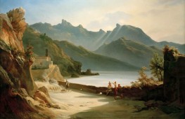 Coastal Landscape at Amalfi | Friedrich Nerly | Painting Reproduction
