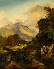 Italian Landscape with Shepherds | Friedrich Nerly | Painting Reproduction