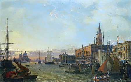 The Riva degli Schiavoni, Venice, 1842 | Friedrich Nerly | Painting Reproduction