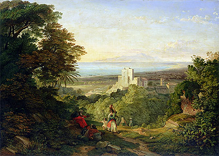 Blick auf Terracina und den Monte Circeo, 1833 | Friedrich Nerly | Gemälde Reproduktion