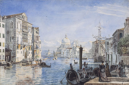 Venice: Canal Grande, Palazzo Cavallo Franchetti, ..., c.1838/39 by Friedrich Nerly | Painting Reproduction