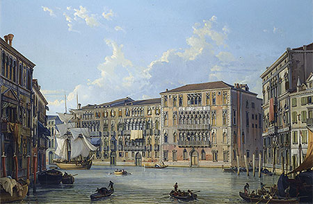 The Palazzo Foscari on the Grand Canal, Venice, n.d. by Friedrich Nerly | Painting Reproduction