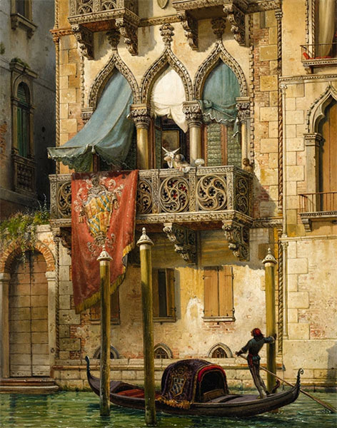 The Palazzo Contarini in Venice (The House of ..., 1855 by Friedrich Nerly | Painting Reproduction