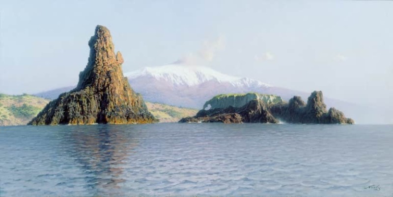 Friedrich Nerly | View of the Sicilian Coast with a View of Mount Etna, n.d. View of the Sicilian Coast with a View of Mount Etna, n.d. | Friedrich Nerly