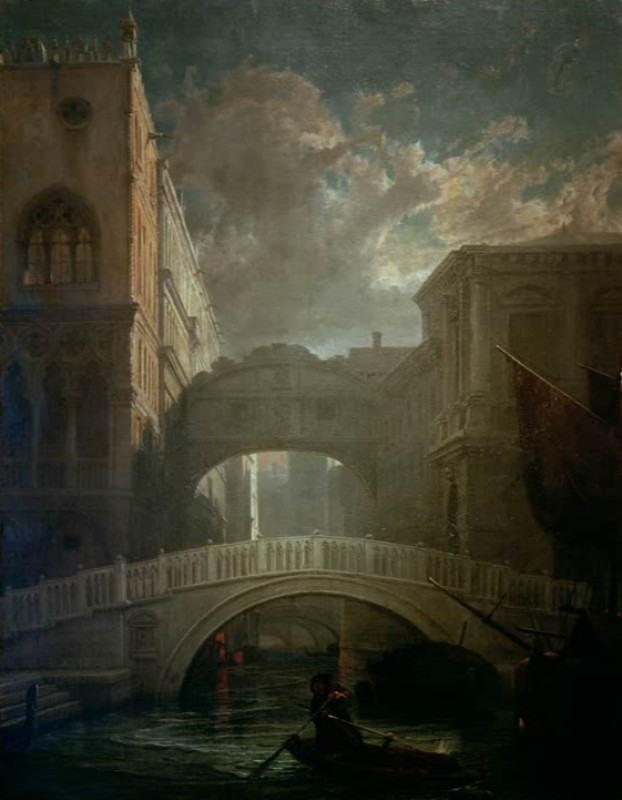 Friedrich Nerly | The Bridge of Sighs in Venice by Moonlight, c.1855/60 The Bridge of Sighs in Venice by Moonlight, c.1855/60 | Friedrich Nerly