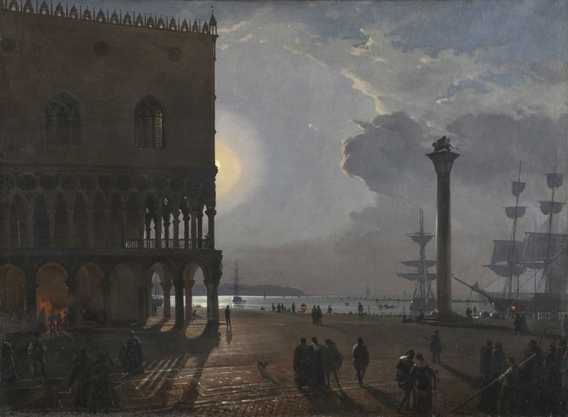 The Piazzetta in Venice by Moonlight, 1838 | Friedrich Nerly