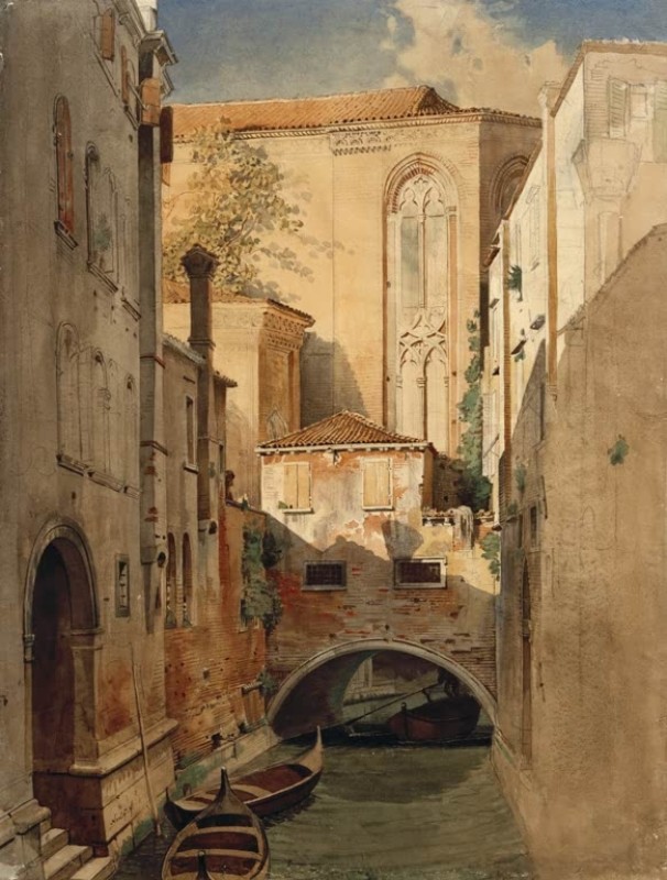 Venice. View from Ponte San Maurizio onto the Choir of S. Stefano, c.1848/49 | Friedrich Nerly